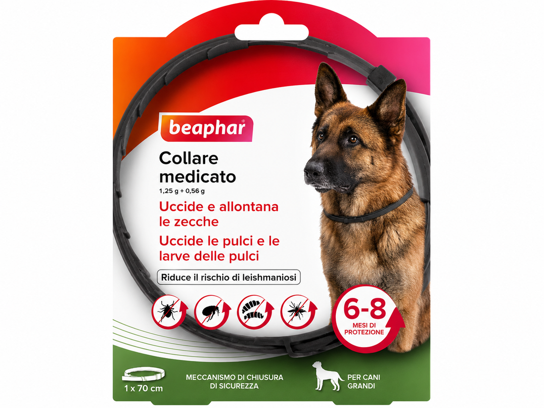 Beaphar Collare Medicato Antiparassitario per Cane Grande Taglia 70cm