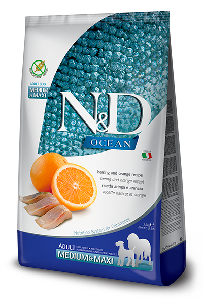 N&amp;D Ocean Aringa e Arancia Adult Medium Maxi 12kg