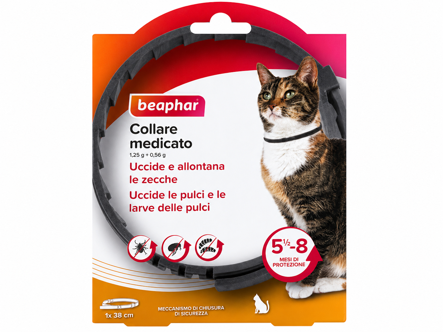 Beaphar Collare Medicato Antiparassitario per Gatto 38cm