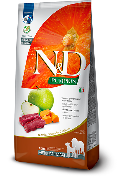N&amp;D Pumpkin Cervo Zucca e Mela Adult Medium Maxi 12kg