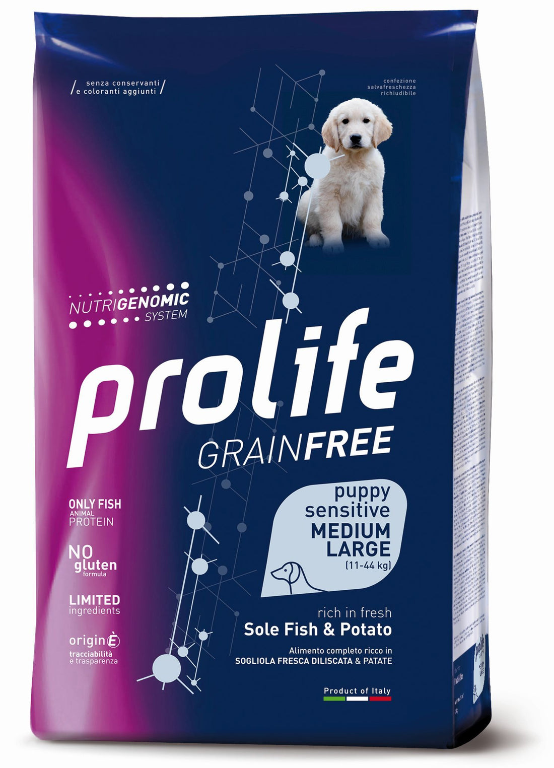 Prolife Grain Free Puppy Sensitive Medium Large Sogliola &amp; Patate