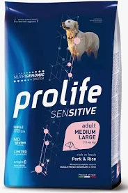 Prolife Sensitive Adult Medium/Large Pork &amp; Rice 12 kg