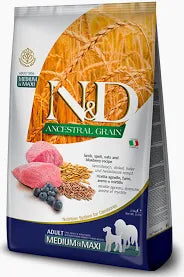 N&amp;D Ancestral Grain Agnello e Mirtillo Adult Medium &amp; Maxi 12 kg